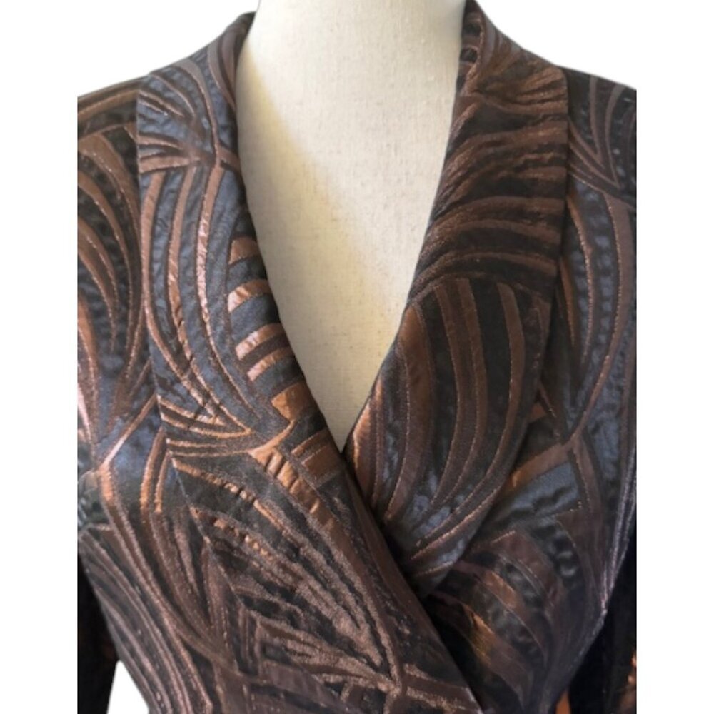 Albert Nipon Evening Blazer Jacket Black Bronze M… - image 3